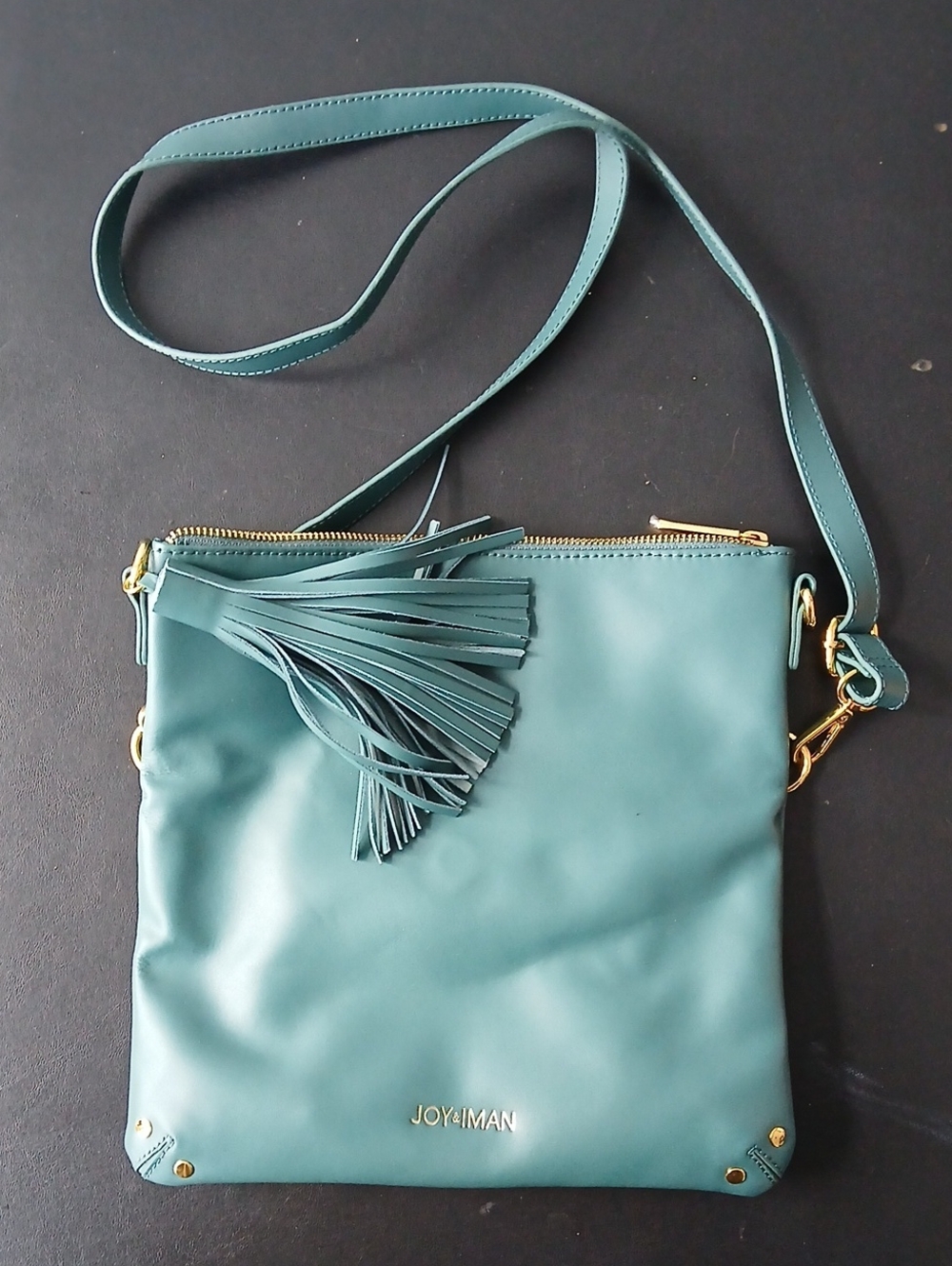 Joy & Iman Teal Crossbody Bag with coin purse